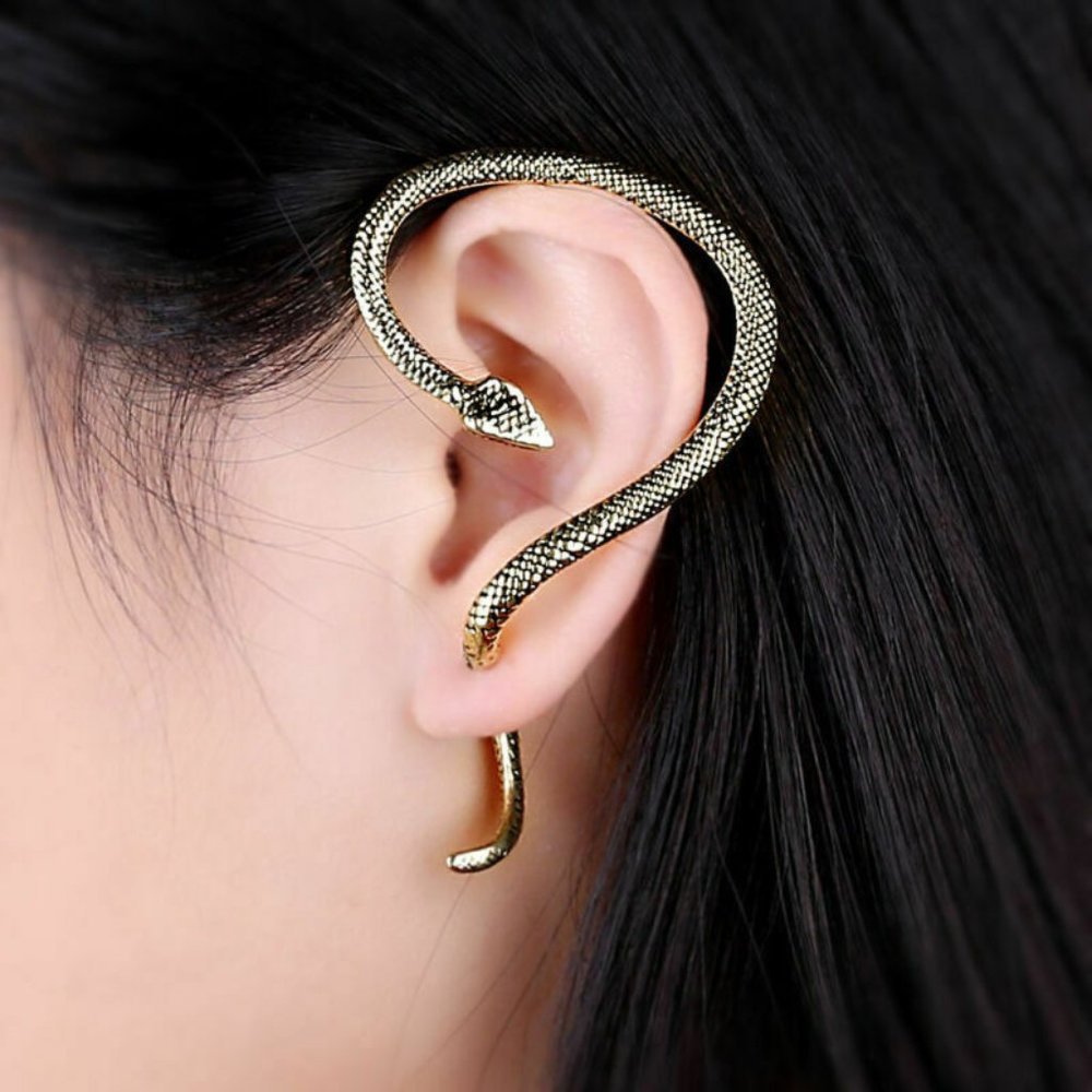 ♥Bronze Snake Piercing Ear Cuff